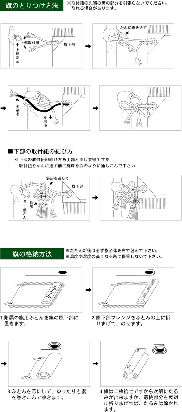 旗のとりつけ・格納方法