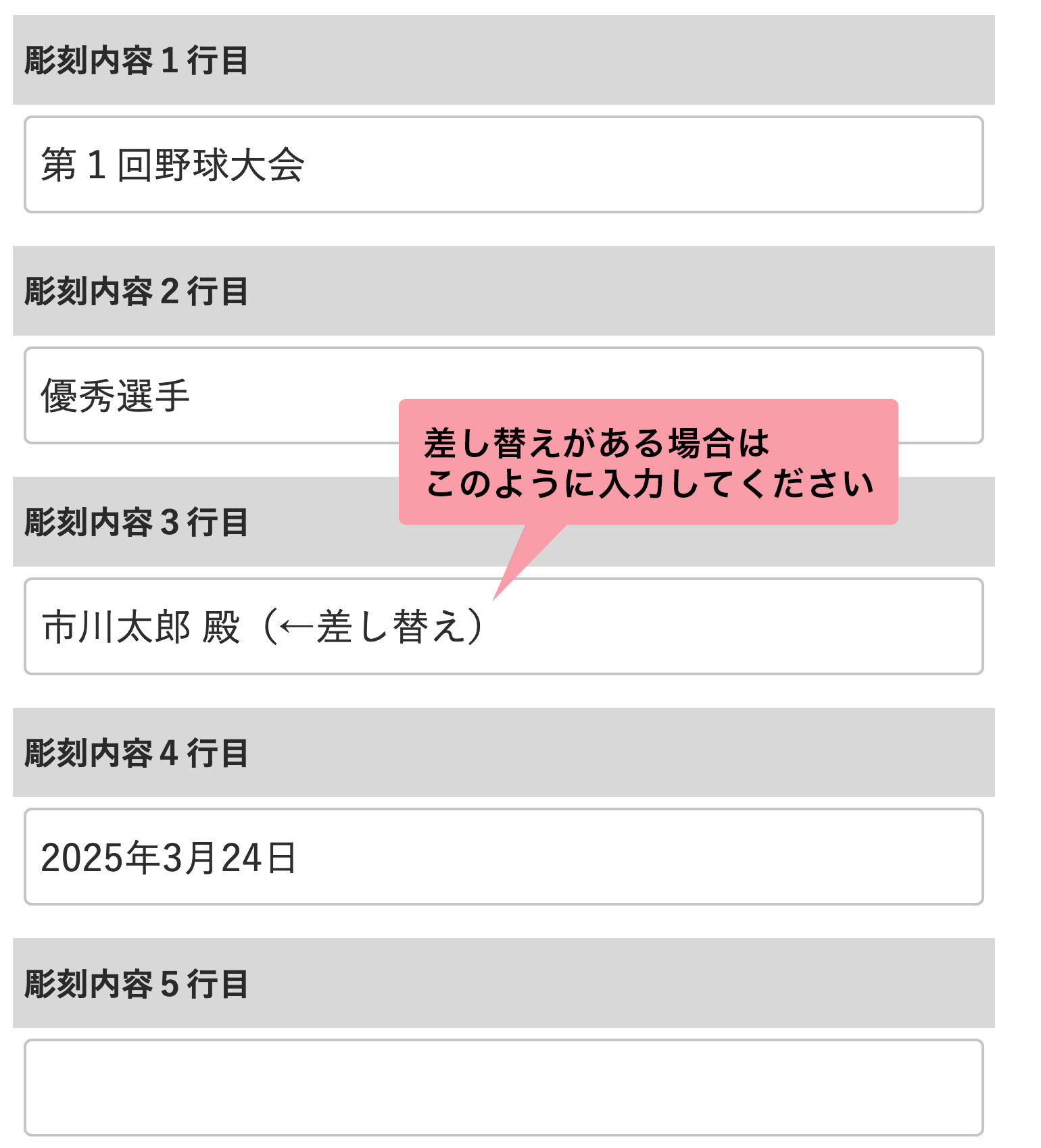 記載の注意
